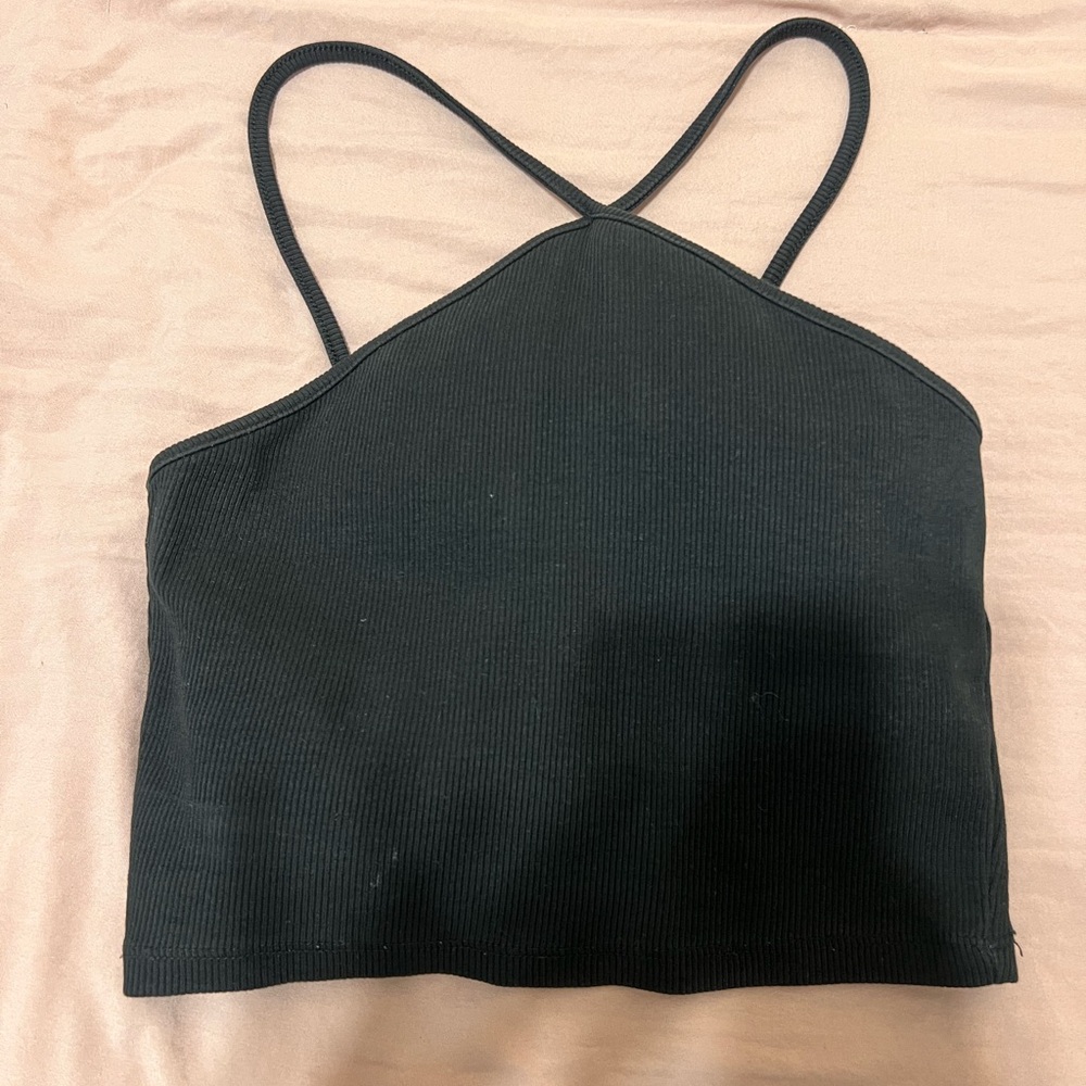 Zara Black Ribbed Camisole Top